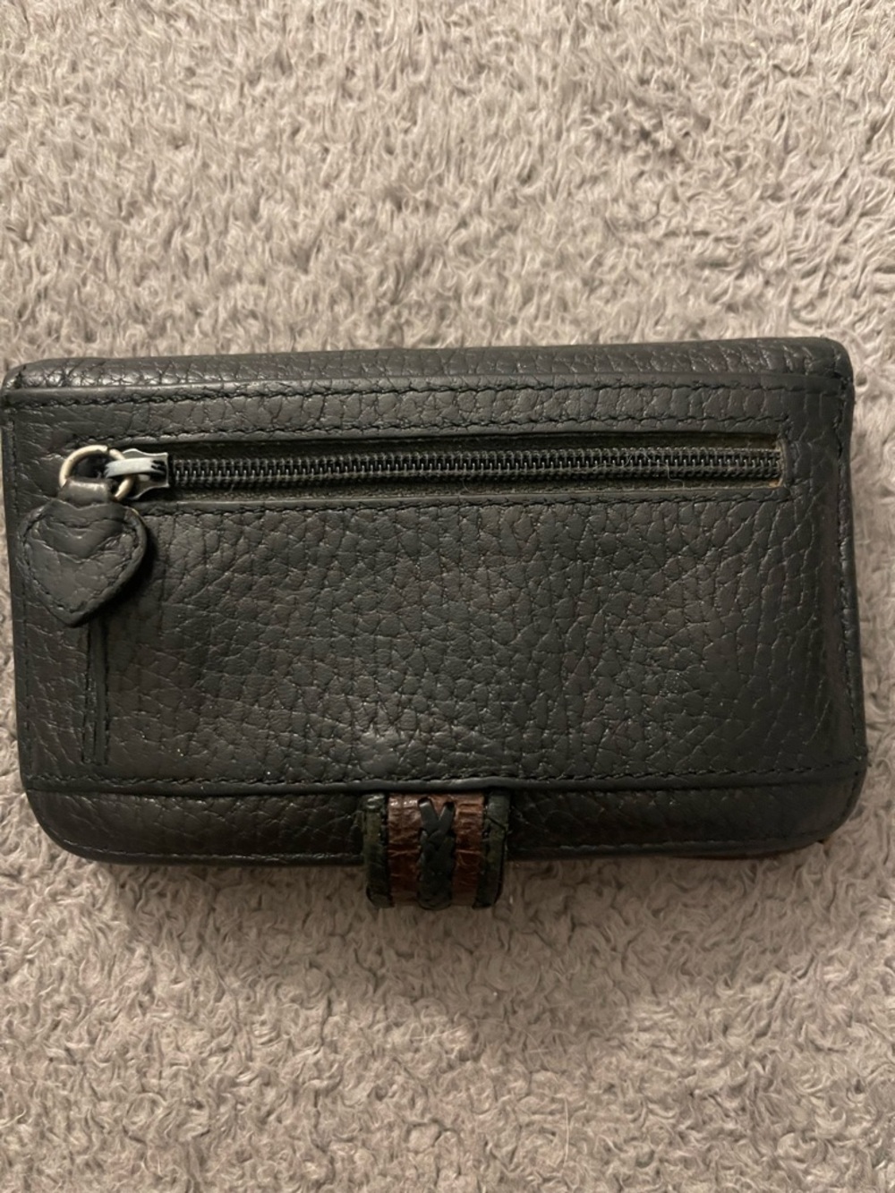 Brighton Black and Brown Leather Wallet with Decorative Silver Accent - Picture 3 of 7